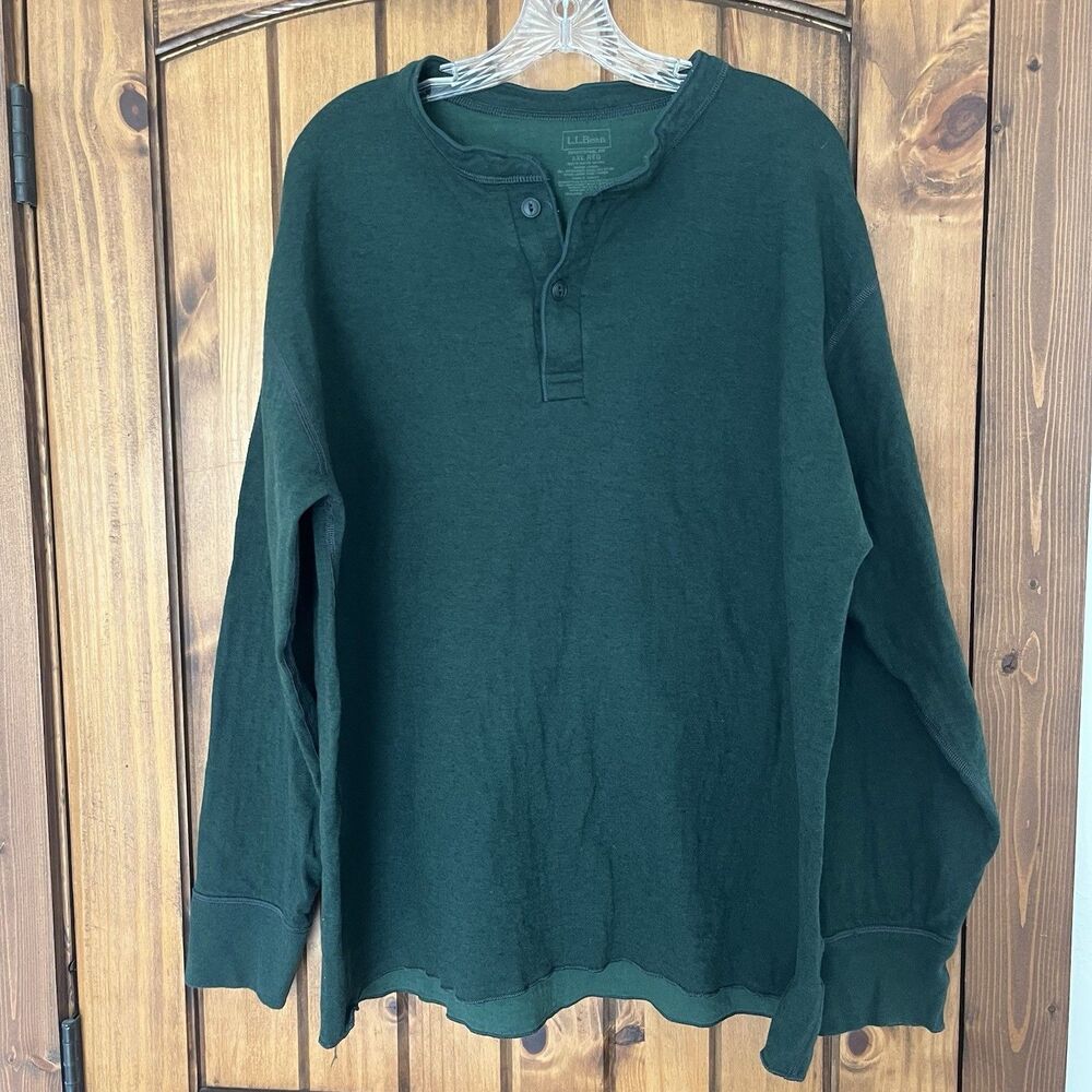 LL BEAN Two-Layer RIVER DRIVERS HENLEY Shirt WOOL BLEND L/S Canada Size XXL 2XL
